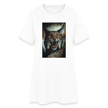 Wildcat en colère - Robe T-shirt Femme - blanc - Devant