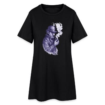 Détective fumeur de pipe dans l’ombre - Robe T-shirt Femme - noir - Devant