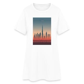 Dubai Skyline dans des teintes pastel - Robe T-shirt Femme - blanc - Devant