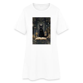 Alchimiste du Chat de Minuit - Robe T-shirt Femme - blanc - Devant
