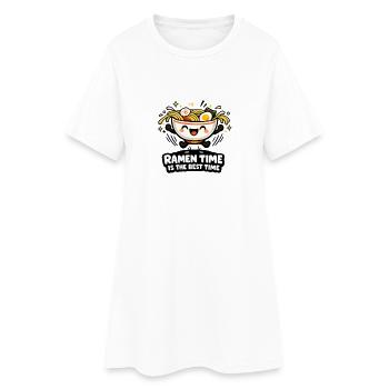 Heure du ramen : Nouilles joyeuses - Robe T-shirt Femme - blanc - Devant