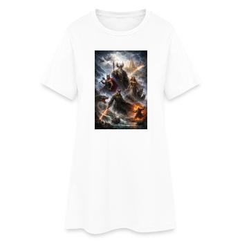 Guerre nordique des dieux - Robe T-shirt Femme - blanc - Devant