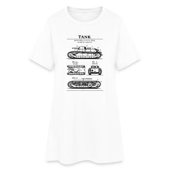 Plan de brevet de char - Robe T-shirt Femme - blanc - Devant