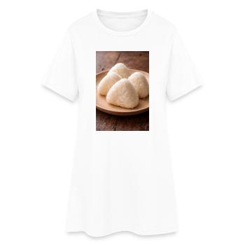 Boules de riz onigiri style japonais - Robe T-shirt Femme - blanc - Devant