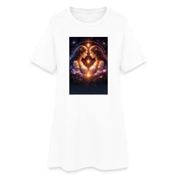Jumeau - Robe T-shirt Femme - blanc - Devant