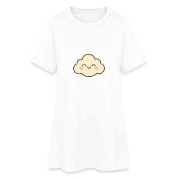 Nuage Sourire Doux - Robe T-shirt Femme - blanc - Devant