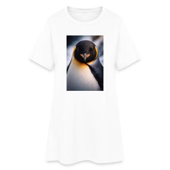 Penguin Gros Plan avec Contraste de Couleur - Robe T-shirt Femme - blanc - Devant