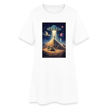 Alien Pyramid UFO - Women’s T-Shirt Dress - white - Front