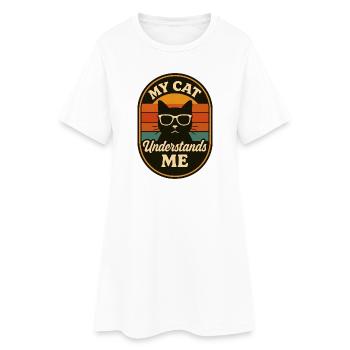 My Cat Understands Me Retro Logo - Women’s T-Shirt Dress - white - Front