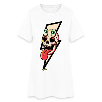 Éclatement de la langue de crâne néon - Robe T-shirt Femme - blanc - Devant