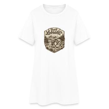 Labrador Retriever Dog Paw Forest Mountains - Women’s T-Shirt Dress - white - Front