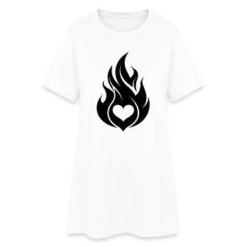 Abstract Fire Heart - Women’s T-Shirt Dress - white - Front
