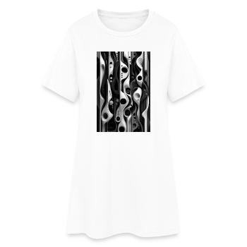 Abstract Mechanics Black and White - Women’s T-Shirt Dress - white - Front