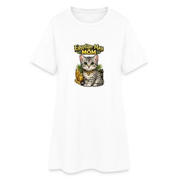 Egyptian Mau Mom Illustration - Women’s T-Shirt Dress - white - Front