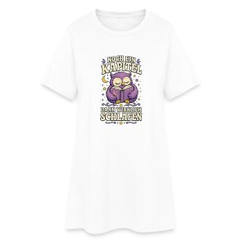 Noch ein Kapitel – Lese-Eule - Frauen T-Shirt-Kleid - Weiß - Vorne