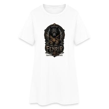 Fenrir Wolf Ragnarök Emblem - Frauen T-Shirt-Kleid - Weiß - Vorne