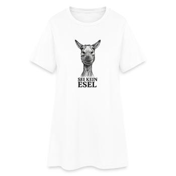 Sei Kein Esel – Karikatur - Frauen T-Shirt-Kleid - Weiß - Vorne