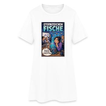 Sternzeichen Fische: Im Meeting, geistig im Ozean - Frauen T-Shirt-Kleid - Weiß - Vorne