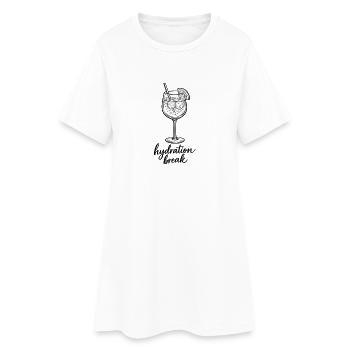 Trinkpause - Frauen T-Shirt-Kleid - Weiß - Vorne