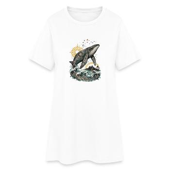 Mana-Wal – Geist des Pazifiks - Frauen T-Shirt-Kleid - Weiß - Vorne