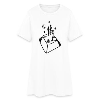 ESC Nature | Geek-Camping - Frauen T-Shirt-Kleid - Weiß - Vorne