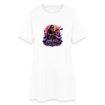 Gitarre - Frauen T-Shirt-Kleid - Weiß - Vorne