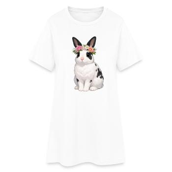 Lapin escargot anglais - Robe T-shirt Femme - blanc - Devant