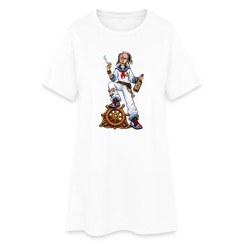 Streetwear de graffiti marin - Robe T-shirt Femme - blanc - Devant