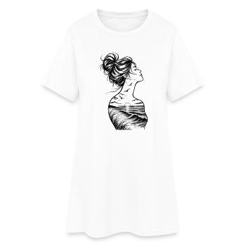 Meermensch - In mir ist Meer! - Frauen T-Shirt-Kleid - Weiß - Vorne