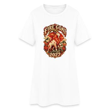 Feuerbock 2027 Retro Chinesisches Tierkreis - Frauen T-Shirt-Kleid - Weiß - Vorne