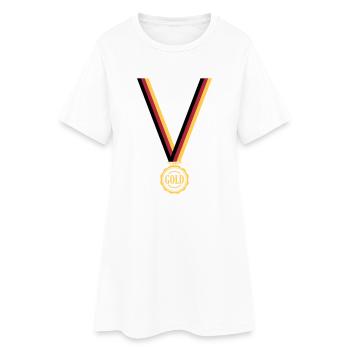 Goldmedaille Deutschland - Frauen T-Shirt-Kleid - Weiß - Vorne