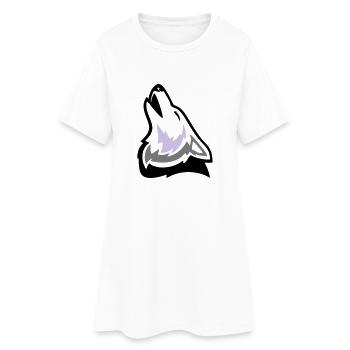 Wolf Kopf face heulend howing 3-farbig Logo - Frauen T-Shirt-Kleid - Weiß - Vorne