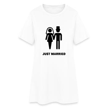 Just Married (mariée et le marié) - Robe T-shirt Femme - blanc - Devant