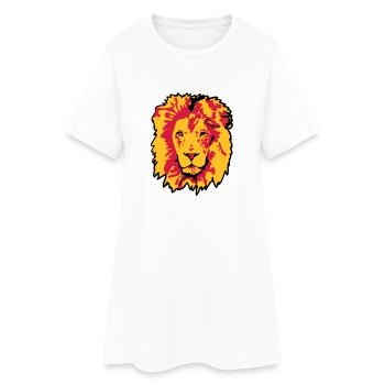 lion - Robe T-shirt Femme - blanc - Devant