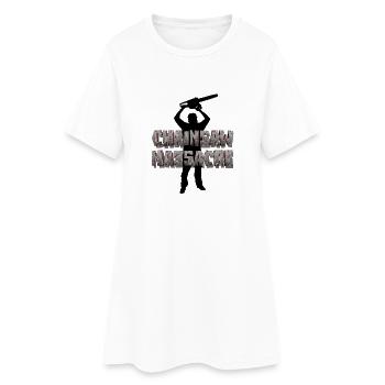 Chainsaw Massacre - Horreur / tronçonneuse tueur - Frauen T-Shirt-Kleid - Weiß - Vorne