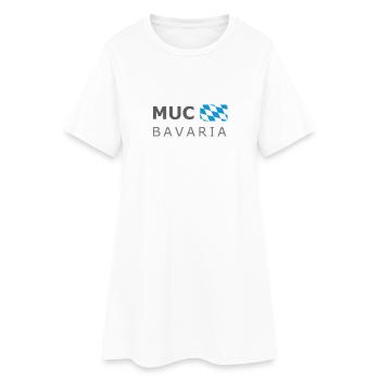 MUC BAVARIA dark-lettered - Frauen T-Shirt-Kleid - Weiß - Vorne