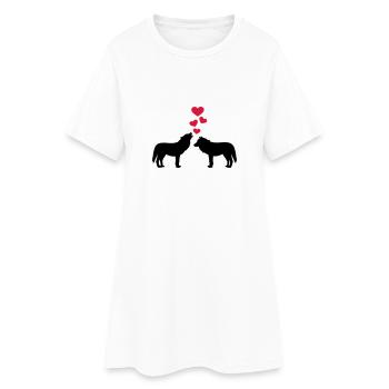 Wölfe - Frauen T-Shirt-Kleid - Weiß - Vorne