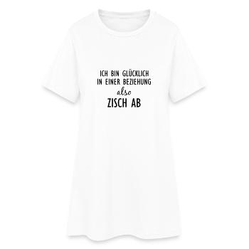 Zisch ab - Frauen T-Shirt-Kleid - Weiß - Vorne