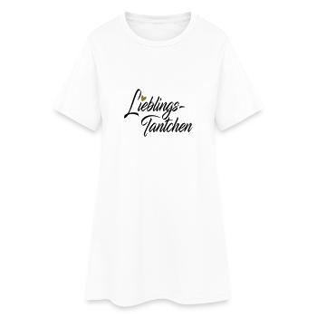 Lieblingstantchen - Frauen T-Shirt-Kleid - Weiß - Vorne