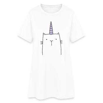 Cadeau mignon chat licorne - Robe T-shirt Femme - blanc - Devant