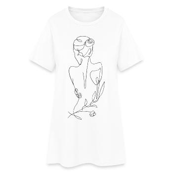 Frau T-Shirt Motiv, print Design - Frauen T-Shirt-Kleid - Weiß - Vorne