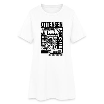 Hamburg Ottensen Retro  - Frauen T-Shirt-Kleid - Weiß - Vorne