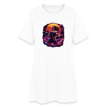 Workout  - Frauen T-Shirt-Kleid - Weiß - Vorne