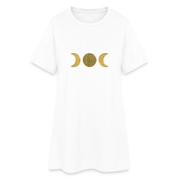Lune - Fleur de la vie - or - Robe T-shirt Femme - blanc - Devant