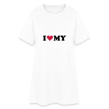 I love my - Robe T-shirt Femme - blanc - Devant