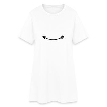 Flèche gauche - Robe T-shirt Femme - blanc - Devant