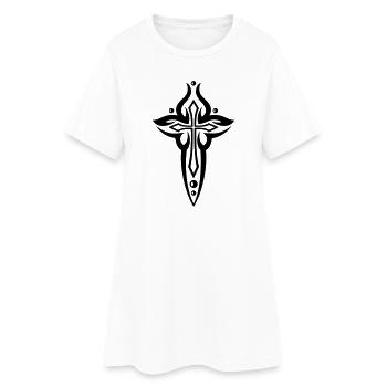 Croix, gothique, crucifix - Robe T-shirt Femme - blanc - Devant