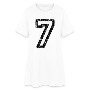 Zahl 7 (Vintage Weiß) 7. Geburtstag Nr. 7 - Frauen T-Shirt-Kleid - Weiß - Vorne
