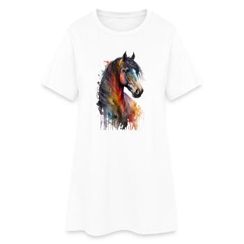 Amoureux des chevaux multicolores | Conception du cheval - Robe T-shirt Femme - blanc - Devant