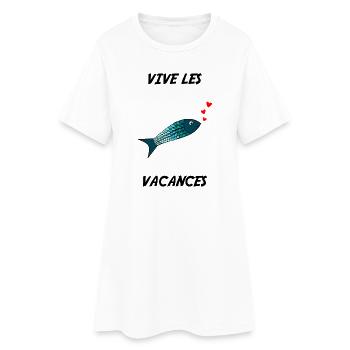 MAÎTRESSE. MAITRE. MERCI. MERCI MAÎTRESSE. POISSON - Robe T-shirt Femme - blanc - Devant